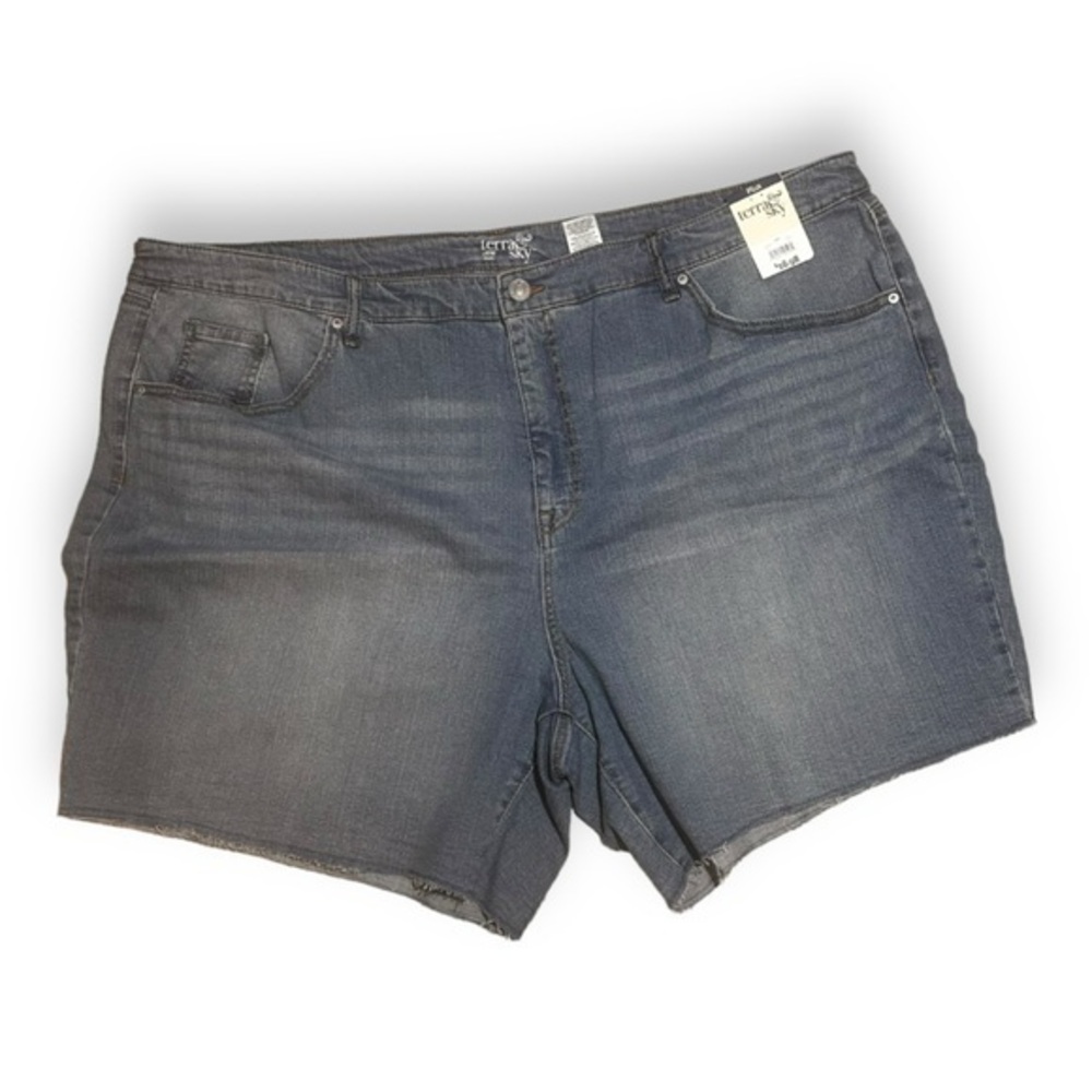🆕 NWT Terra & Sky Light Vintage Wash Classic Jean Shorts 26w Short